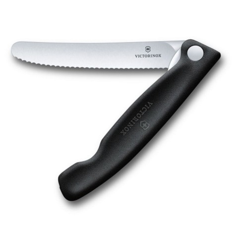 Складаний ніж для пікніка Victorinox Swiss Classic 11см хвил чорн 6.7833.F