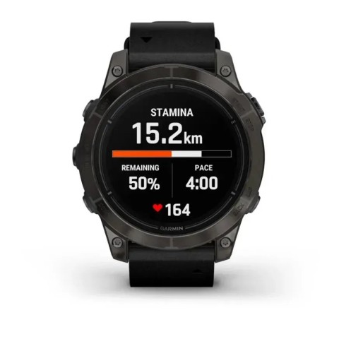 Смарт-годинник Garmin epix Pro Gen 2 Sapphire Edition (47мм) карбоново-сірий титановий DLC з чорним шкіряним ремінцем
