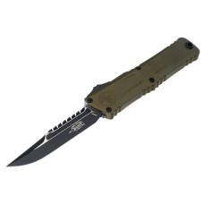 Нож Microtech Combat Troodon Gen III OTF Interceptor, черный клинок, рукоять OD green