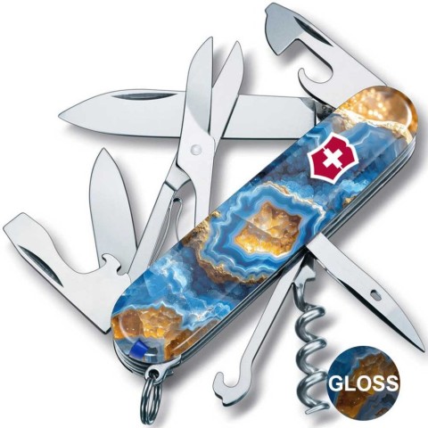 Складаний ніж Victorinox CLIMBER DESIGN Блакитний агат