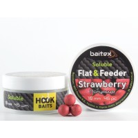 Бойлы Baitex пылящие Flat & Feeder Strawberry 10 мм (45 шт)