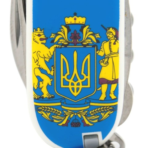 HUNTSMAN UKRAINE  91мм/15функ/бел /штоп/ножн/пила/крюк /голуб. с Большим Гербом/голуб.