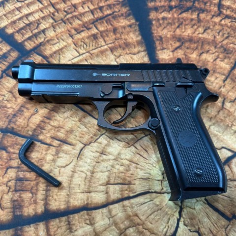 Пневматический пистолет Borner 92M (Beretta 92) метал Black БУ