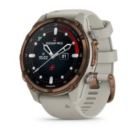 Смарт-часы Garmin Descent Mk3i (43 мм) бронзовые PVD титановые с силиконовым ремешком цвета французский серый