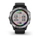 Смарт-годинник Garmin fenix 6 сріблястий з чорним ремінцем