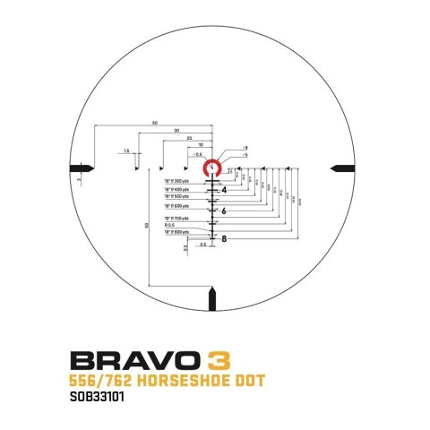 Приціл призматичний Sig Optics BRAVO3 BATTLE SIGHT, 3X24MM HORSESHOE DOT ILLUM RETICLE