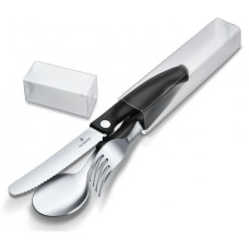 Набор кухонный Victorinox SwissClassic Table Set  3шт з чорн. ручкою (складаний ніж, виделка, ложка)