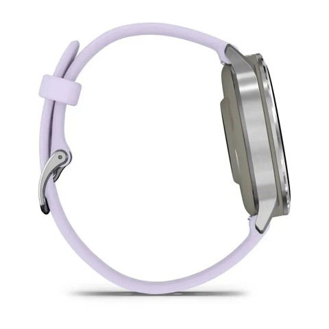 Смарт-часы Garmin Venu 4 (41 мм) серебристый с силиконовым ремешком барвинкового цвета