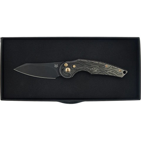 Нож Fox Jupiter Black Blade Titanium, PVD Stone Washed ц:black