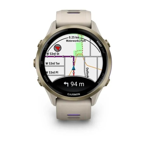 Смарт-годинник Garmin Forerunner 970 золотистий титан французький сірий/індиго