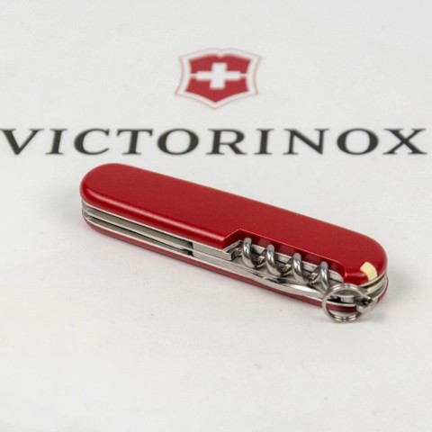 Ніж Victorinox Spartan Mat 91мм,12функ,черв.мат,штоп,жовт.лого