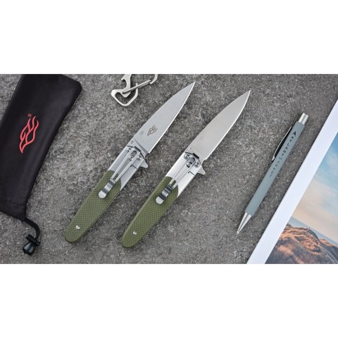 Ніж складаний туристичний Ganzo G743-2 (8.7 см) 440C шорсткий / G10 зелений