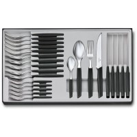 Набір кухонний Victorinox Swiss Modern Table Set 24шт з черн. ручкою (6 ножів steak,6 віделок,6 ложек,6 ложек)