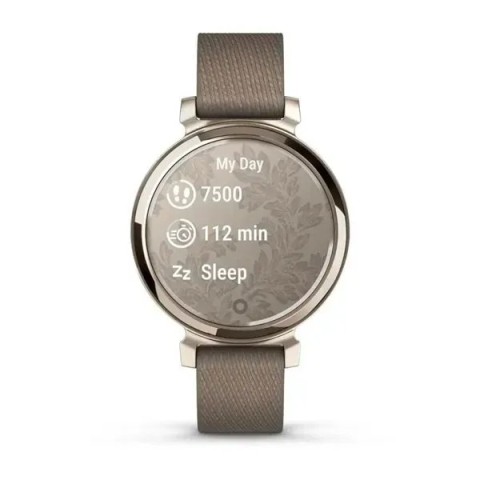 Смарт-годинник Garmin Lily 2 Classic кремово-золотистий із кавовим нейлоновим ремінцем