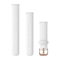 Швидкозмінні ремінці Garmin силіконові (18 мм) білі з рожево-золотистою фурнітурою