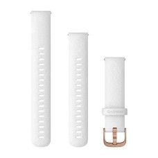 Швидкозмінні ремінці Garmin силіконові (18 мм) білі з рожево-золотистою фурнітурою