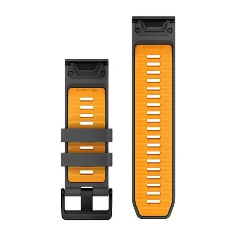 Ремешки для часов Garmin QuickFit 26 силиконовые графитовые/ярко-оранжевые