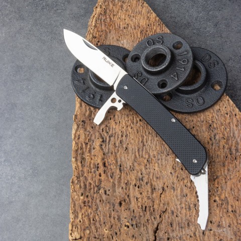 Багатофункціональний ніж Ruike Criterion L51, (8.5 см) 12C27 / G10 чорний, 23 інстр.
