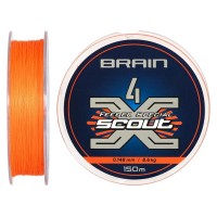 Шнур Brain Scout 4X 150m (fluoro Orange) 0.148mm 8.6kg
