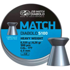 Кулі пневматичні JSB Diabolo Match S 100. Калібр 4.5 мм. Вага - 0.53 г. 500 шт/уп