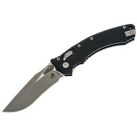 Ніж Microtech Amphibian Ram-Lock, клинок Apoc Fluted, чорне руків'я G10