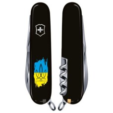 HUNTSMAN UKRAINE  91мм/15функ/черн /штоп/ножн/пила/крюк /Трезубец фигурный на фоне флага
