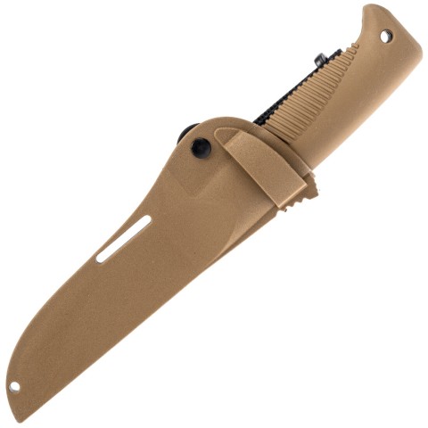 Нож Peltonen M07, покрытие PTFE Teflon, coyote, coyote композитный чехол