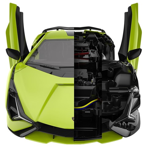 Машинка-конструктор Rastar Lamborghini Sian 1:18. Зелений