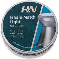 Пули пневм H&N Finale Match Light, 4,5 мм , 0.51 г, 500 шт/уп