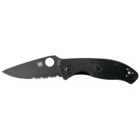 Нож Spyderco Tenacious Black Blade, 8Cr13MoV,FRN , полусеррейтор ц:black