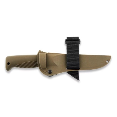 Нож Peltonen M07 (N690), без покрытия, coyote, coyote композитный чехол