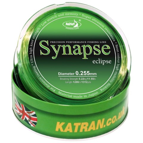 Леска Katran Synapse Eclipse 1200m (neon-black) 0.255mm 11.55lb