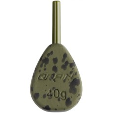 Грузило Brain In-Line Flat Lead 42g 2шт/уп Green