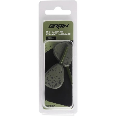 Грузило Brain In-Line Flat Lead 56g 2шт/уп Green