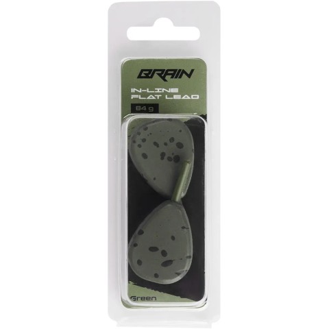 Грузило Brain In-Line Flat Lead 84g 2шт/уп Green