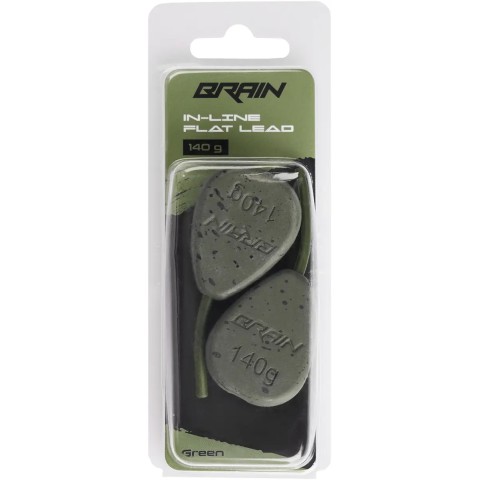 Грузило Brain In-Line Flat Lead 140g 2шт/уп green