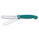 Ніж кухонний складний Victorinox SwissClassic 11 см, серрейтор, заокруглений, зелений