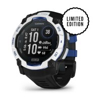 Смарт-годинник Garmin Instinct 3 (50 мм) Solar білий камінь/чорний/синя блискавка