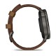 Смарт-годинник Garmin Venu 4 (45 мм) сланцевий з чорним силіконовим ремінцем та коричневим шкіряним