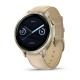 Смарт-годинник Garmin Venu 4 (41 мм) місячне золото з силіконовим ремінцем кольору слонової кістки і пісочним шкіряним