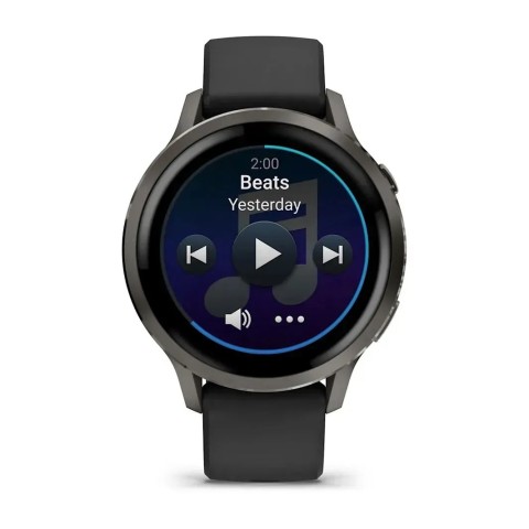 Смарт-годинник Garmin Venu 4 (41 мм) сланцевий з чорним силіконовим ремінцем