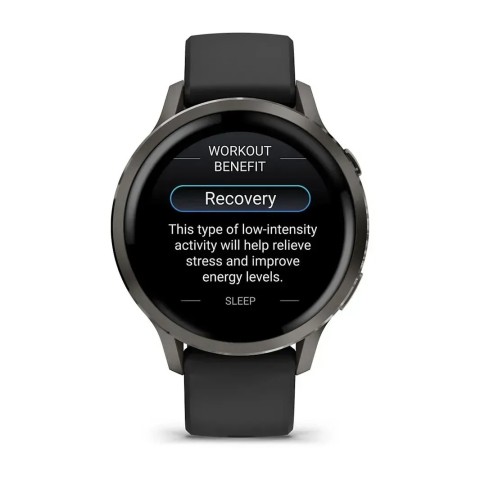 Смарт-годинник Garmin Venu 4 (41 мм) сланцевий з чорним силіконовим ремінцем