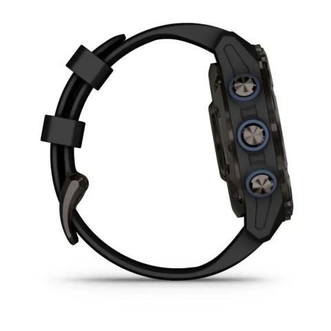 Смарт-годинник Garmin Descent Mk3i (43 мм) карбоново-сірий DLC титановий з чорним силіконовим ремінцем