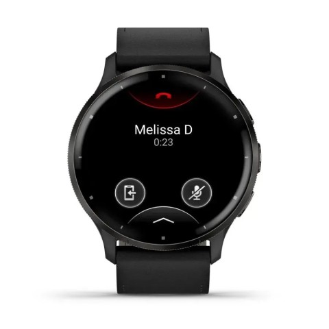 Смарт-годинник Garmin Venu 3 чорний зі сланцевим сталевим безелем і шкіряним ремінцем
