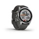 Смарт-годинник Garmin fenix 7S сріблястий з ремінцем графітового кольору