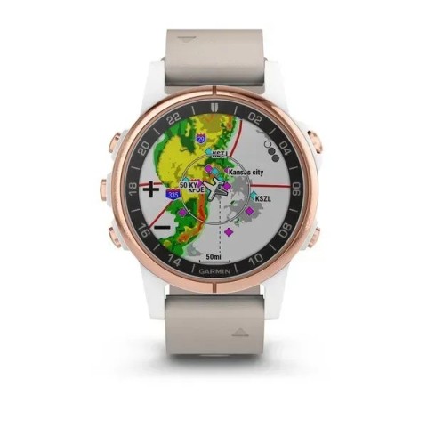 Смарт-годинник Garmin D2 Delta S з бежевим шкіряним ремінцем для авіаторів