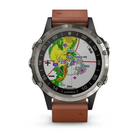 Смарт-годинник Garmin D2 Delta з коричневим шкіряним ремінцем для авіаторів