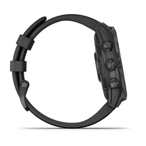 Смарт-годинник Garmin fenix 7 Sapphire Solar чорний титановий DLC з чорним ремінцем