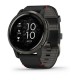 Смарт-годинник Garmin Venu 2 чорний із чорним безелем і шкіряним ремінцем
