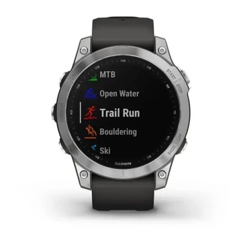 Смарт-годинник Garmin fenix 7 сріблястий з ремінцем графітового кольору